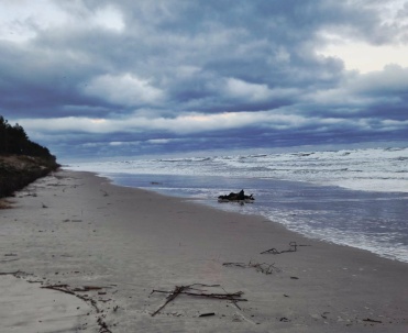 Cofka na Bałtyku &ndash; plaża zalana wodą